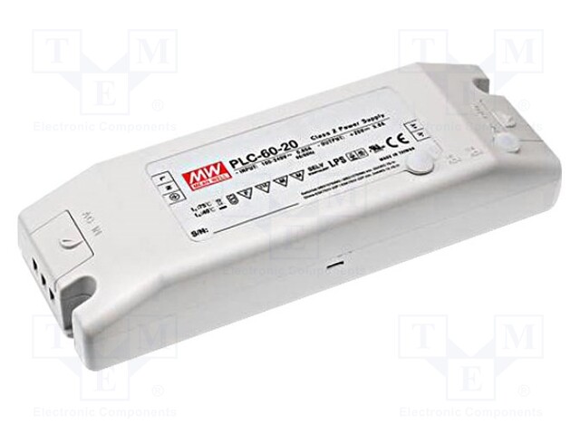 Power supply: switched-mode; LED; 62.4W; 48VDC; 33.6÷48VDC; 1.3A