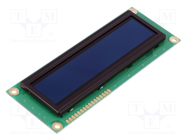 Display: OLED; alphanumeric; 16x2; Window dimensions: 99x24mm