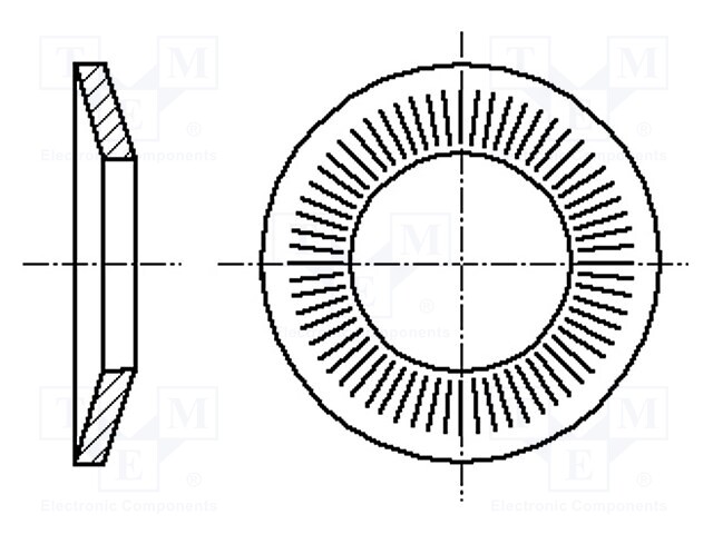 Washer; conical; M8; D=18mm; h=2.35mm; A2 stainless steel; BN: 2332