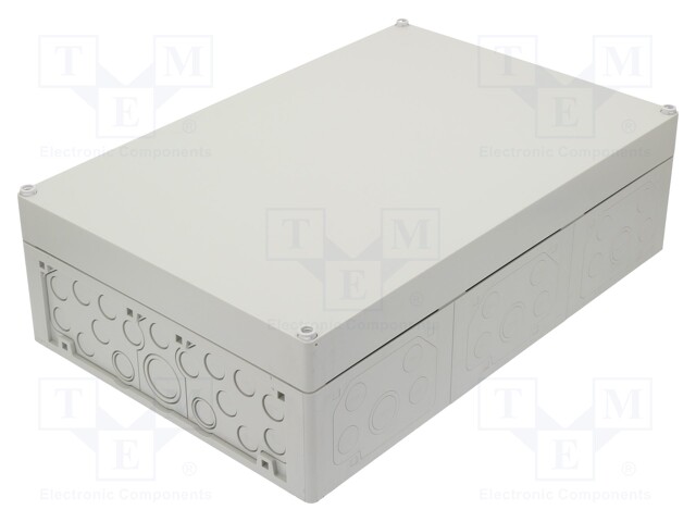 Enclosure: junction box; X: 300mm; Y: 450mm; Z: 132mm; polystyrene