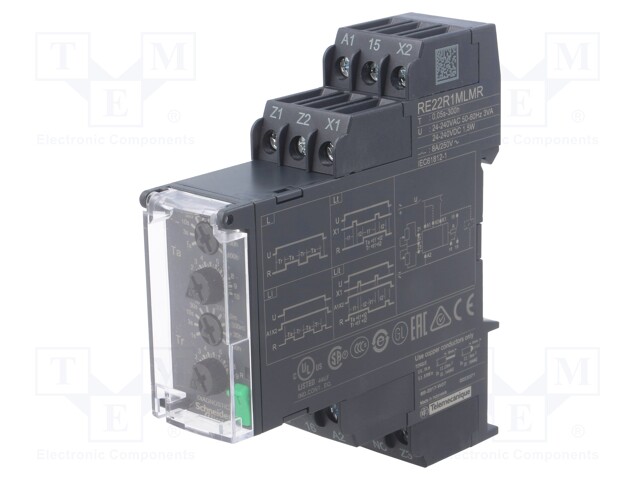 Timer; 0,05s÷300h; SPDT; 250VAC/8A; 24÷240VAC; 24÷240VDC; DIN; IP20