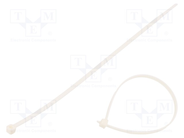 Cable tie; L: 200mm; W: 3.6mm; polyamide; 180N; white; Ømax: 52.5mm