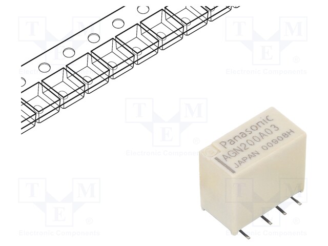 Relay: electromagnetic; DPDT; Ucoil: 3VDC; 0.3A/125VAC; 1A/30VDC