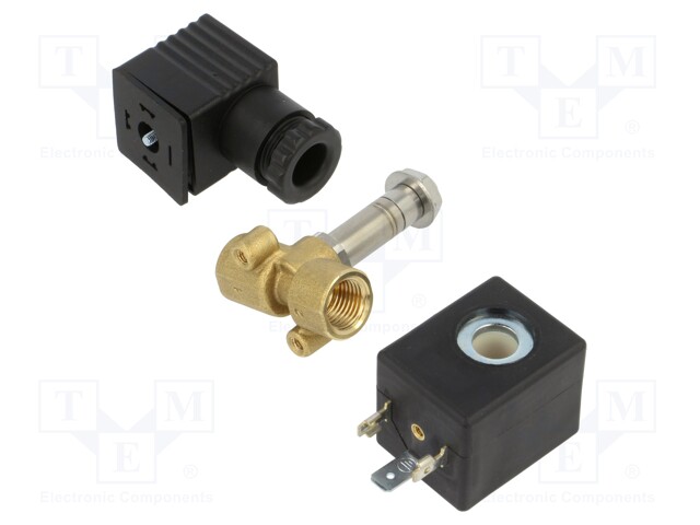 Electromagnetic valve; G 1/4"; brass; FKM; Valve: 2/2 NC; 230VAC