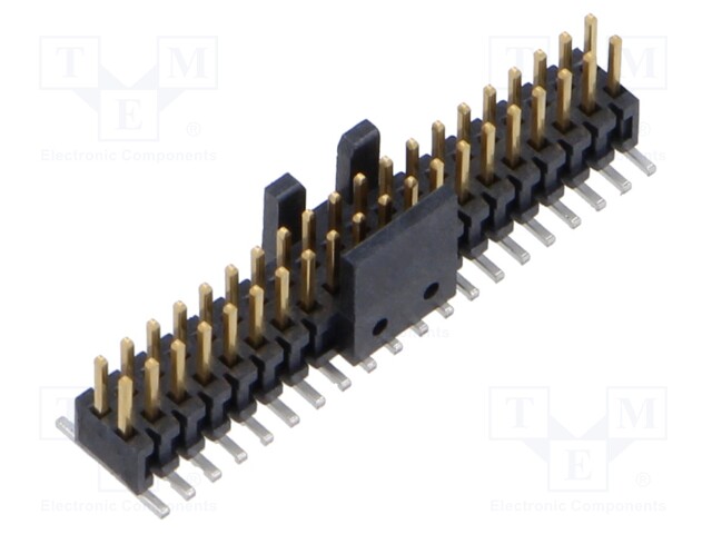 Connector: pin strips; male; PIN: 40; 1.27mm; gold flash; SMT; reel