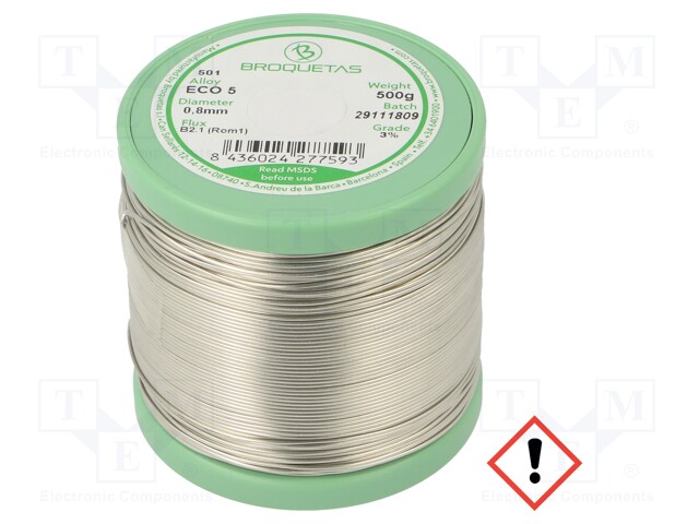 Soldering wire; Sn99Ag0,3Cu0,7; 0.8mm; 0.5kg; lead free