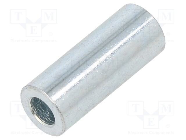 Spacer sleeve; 4.3mm; cylindrical; steel; zinc; Out.diam: 20mm