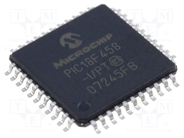 PIC microcontroller; Memory: 32kB; SRAM: 1536B; EEPROM: 256B; SMD