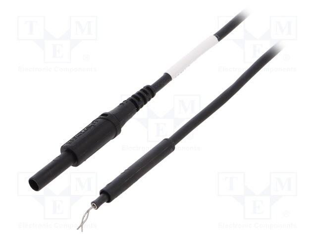 Test lead; PVC; 0.5m; black; 19A; Max contact res: 7mΩ