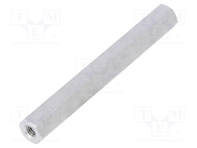 Screwed spacer sleeve; Int.thread: M3; 50mm; hexagonal; aluminium