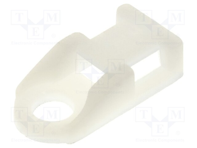 Cable tie holder; polyamide; natural; Tie width: 5mm; Ht: 4.9mm