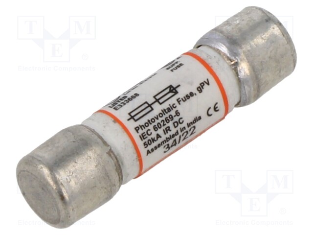 Fuse: fuse; gPV; 10A; 1kVAC; 1kVDC; ceramic,cylindrical,industrial