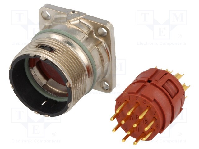 Connector: M23; socket; PIN: 12; male; soldering; straight; 7A; IP68