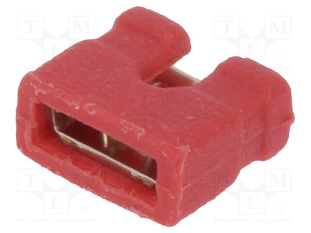 Jumper; pin strips; female; open; 2mm; 1x2; red