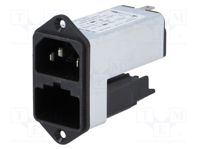 Connector: AC supply; socket; male; 10A; 250VAC; IEC 60320; 0.3mH