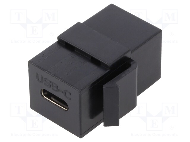 Socket; coupler; female x2; USB C socket x2; straight; Keystone