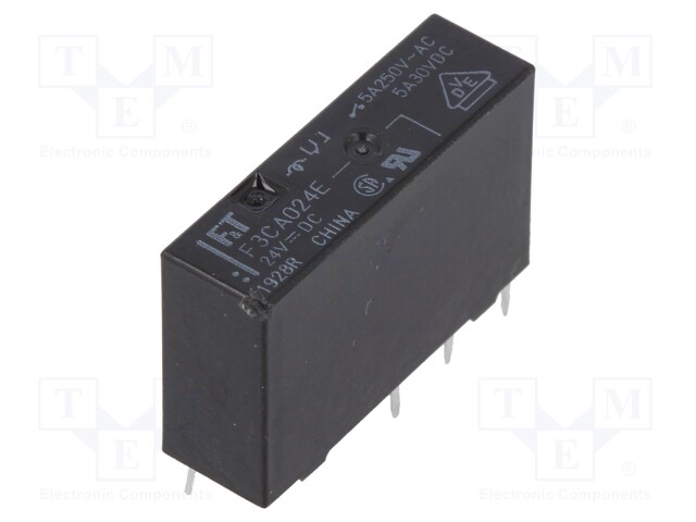 Relay: electromagnetic; SPDT; Ucoil: 24VDC; 5A/250VAC; 5A/30VDC; 5A