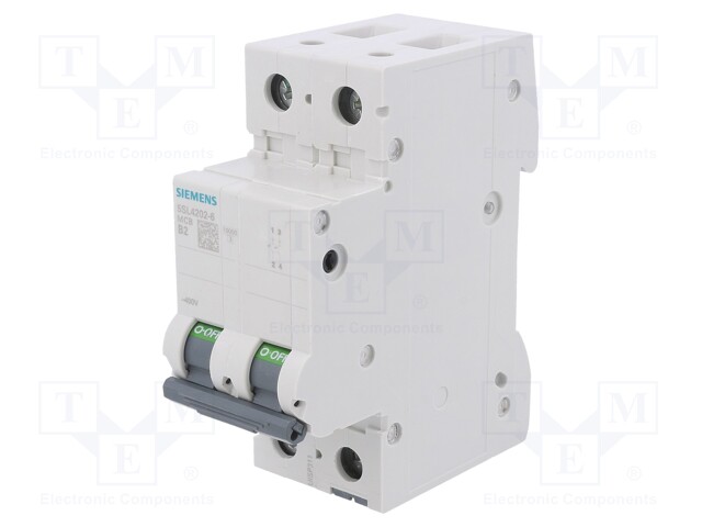 Circuit Breaker, MCB, 5SL4, 2P, 10 kA, 400 V, 2 A