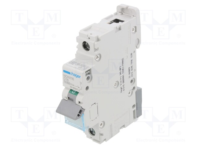 Circuit breaker; 230/400VAC; Inom: 16A; Poles: 1; DIN; Charact: D