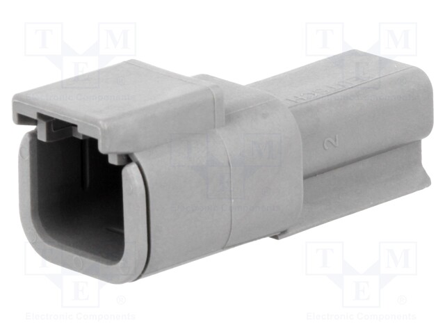 Connector: wire-wire; DTM; plug; male; PIN: 2; IP68; Locking: latch