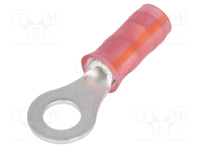 Ring terminal; M4; Ø: 4.34mm; 0.5mm2; crimped; for cable; insulated