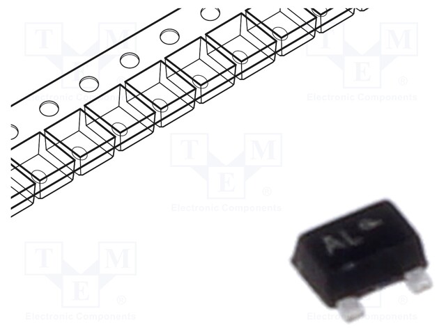 Small Signal Diode, Dual Common Cathode, 100 V, 200 mA, 1.25 V, 6 ns, 500 mA