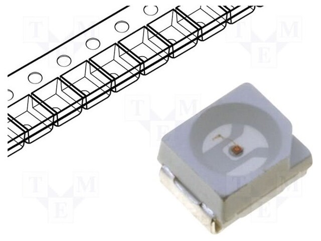 LED; SMD; 3528,PLCC2; green; 600÷800mcd; 3.5x2.8x1.9mm; 120°; 20mA