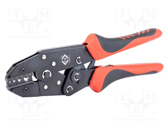 Tool: for crimping; non-insulated terminals; 1÷10mm2