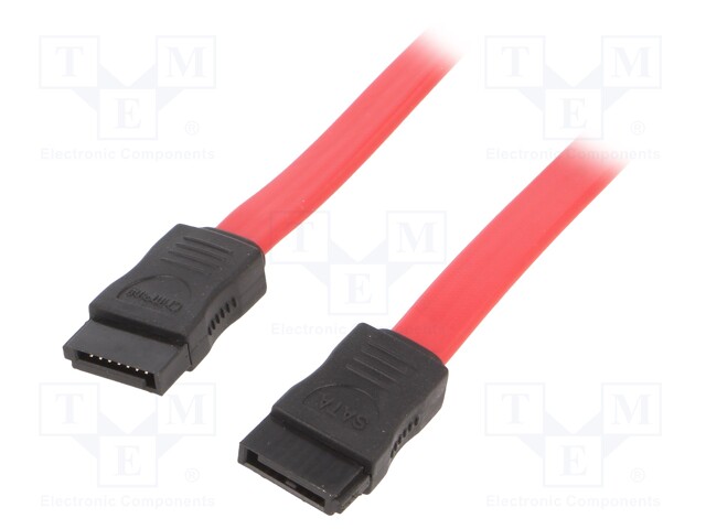 Cable: SATA; SATA female,both sides; 1m; flat,SATA III