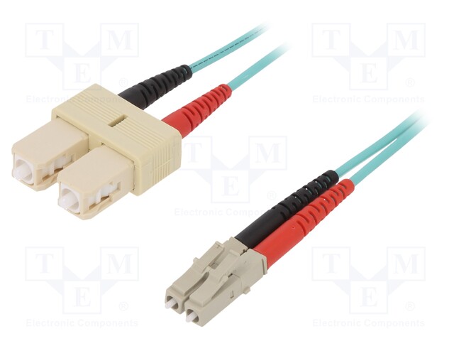 Fiber patch cord; OM3; LC/SC; 2m; LSZH; Optical fiber: 50/125um