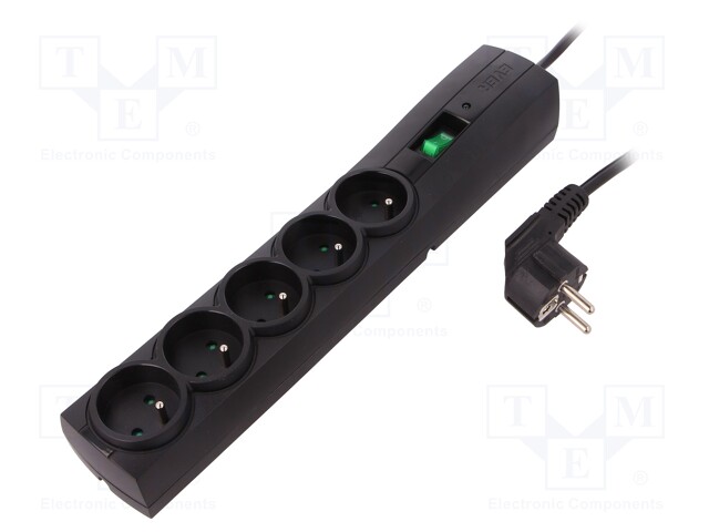 Plug socket strip: protective; Sockets: 5; 250VAC; 10A; 175J