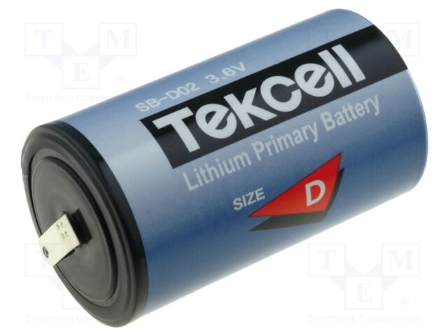 Battery: lithium; 3.6V; D; soldering lugs; Ø34x61mm; 19000mAh