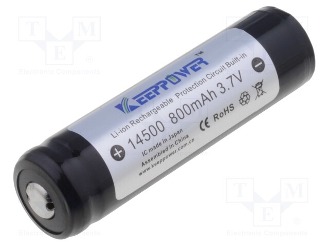 Re-battery: Li-Ion; 3.7V; 800mAh; Ø14x52mm