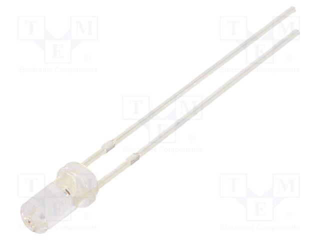 LED; 3mm; yellow; 750÷1120mcd; 50°; Front: flat; Pitch: 2.54mm; 78mW