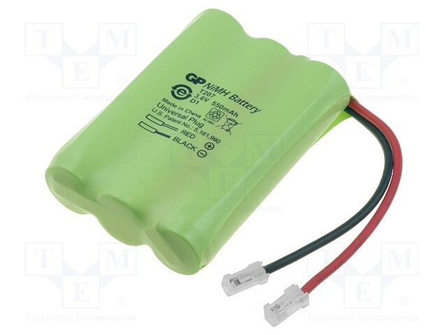 Re-battery: Ni-MH; AAA; 3.6V; 550mAh; Leads: cables; 46x30x10.5mm