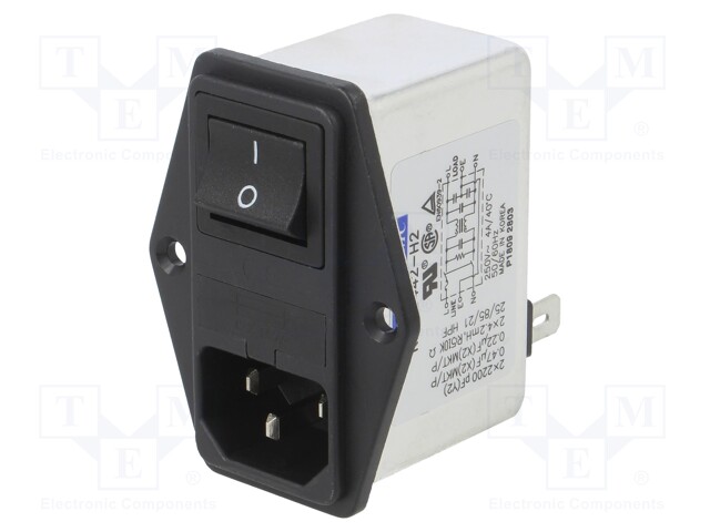 Connector: AC supply; socket; male; 4A; 250VAC; IEC 60320; -25÷85°C