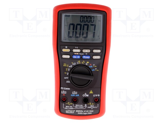 Digital multimeter; LCD (9999),bargraph,with a backlit; 5x/s