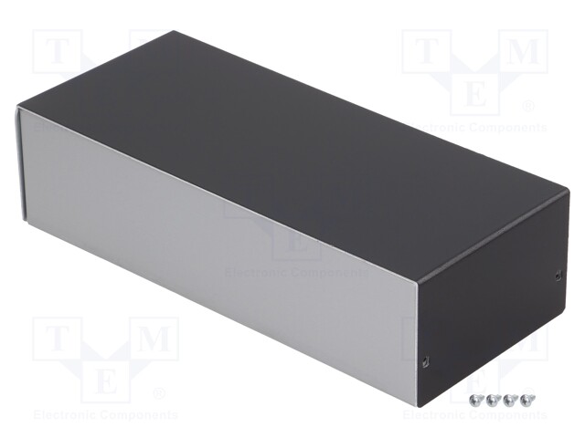 Enclosure: with panel; X: 100mm; Y: 237mm; Z: 63mm; aluminium; silver