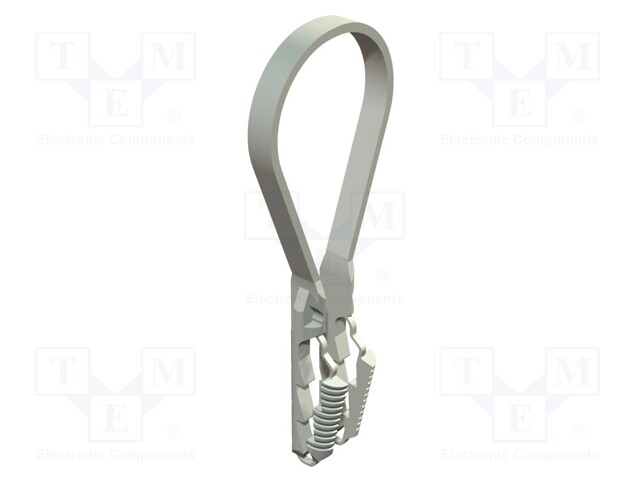 Cable strap clip; ØBundle : 20÷40mm; W: 4mm; polyamide; light grey