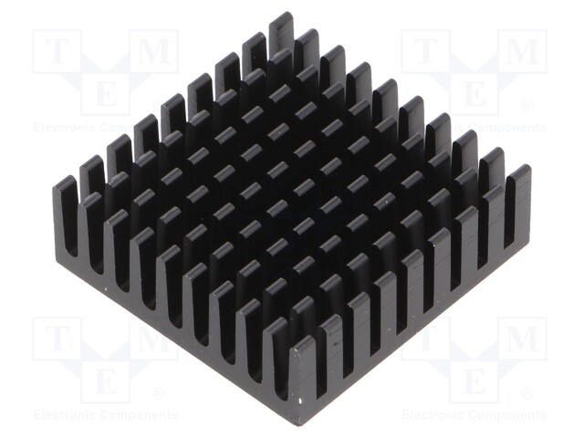 Heatsink: extruded; grilled; BGA,PGA, IC; black; L: 39mm; W: 39mm