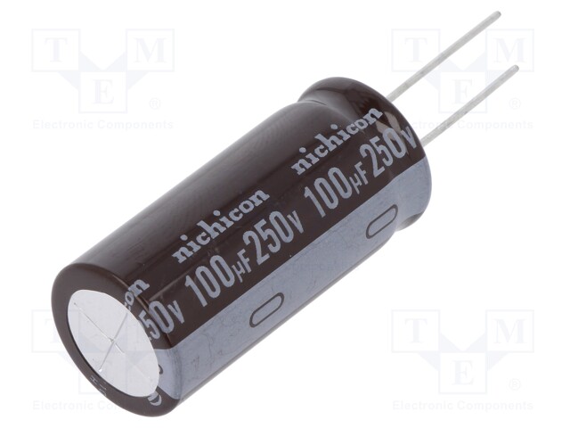 Capacitor: electrolytic; low impedance; THT; 100uF; 250VDC; ±20%