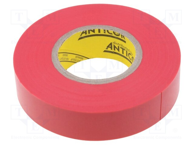 Tape: electrical insulating; W: 19mm; L: 20m; D: 0.19mm; red; 380%