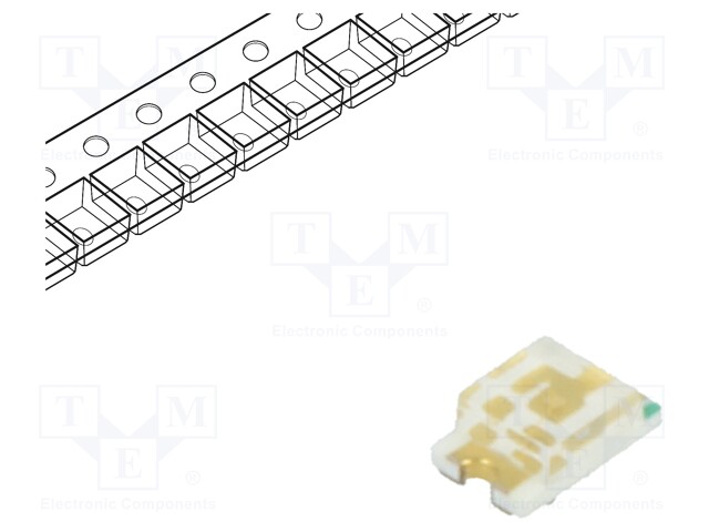 LED; SMD; 0805; blue; 90÷200mcd; 2x1.25x0.7mm; 140°; 2.8÷3.5V; 20mA