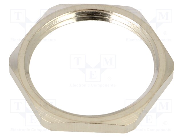 Nut; PG21; brass; -100÷300°C; Thread: PG; Plating: nickel