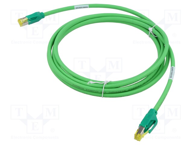 Patch cord; S/FTP; 6a; FRNC; green; 0.3m; RJ45 plug,both sides