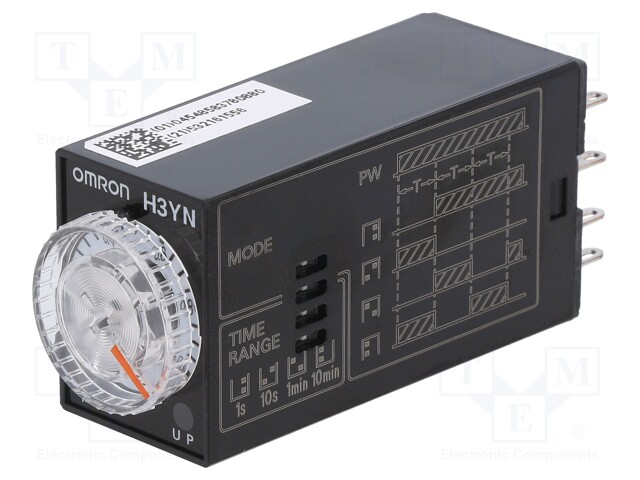 Timer; 0,1s÷10min; DPDT; 250VAC/5A; 24VDC; socket; -10÷55°C; PIN: 8