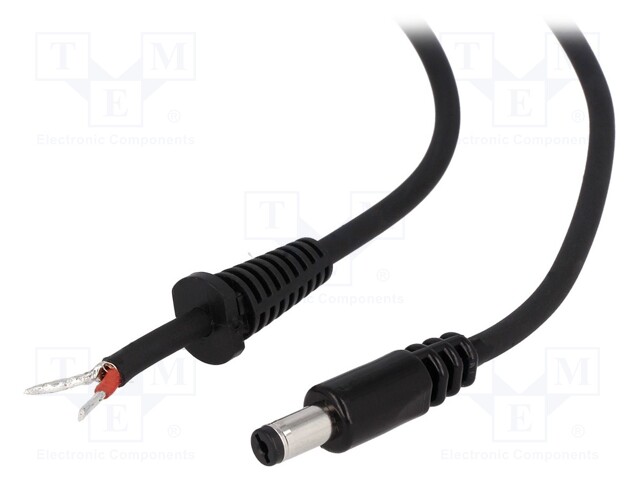 Cable; wires,DC 5,5/1,7 plug; straight; 1mm2; black; 1.5m