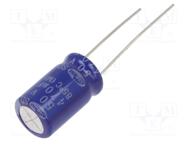 Capacitor: electrolytic; THT; 470uF; 50VDC; Ø10x16mm; ±20%; 2000h