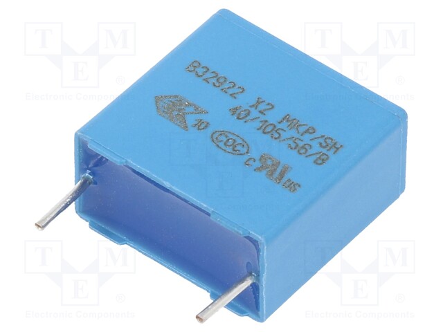 Safety Capacitor, 0.47 µF, X2, B32922C Series, 305 V, Metallized PP