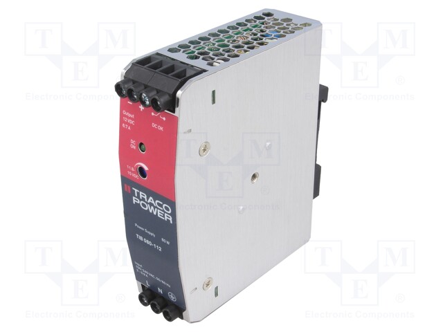 Power supply: switched-mode; 80W; 12VDC; 11.8÷15VDC; 6.7A; OUT: 1